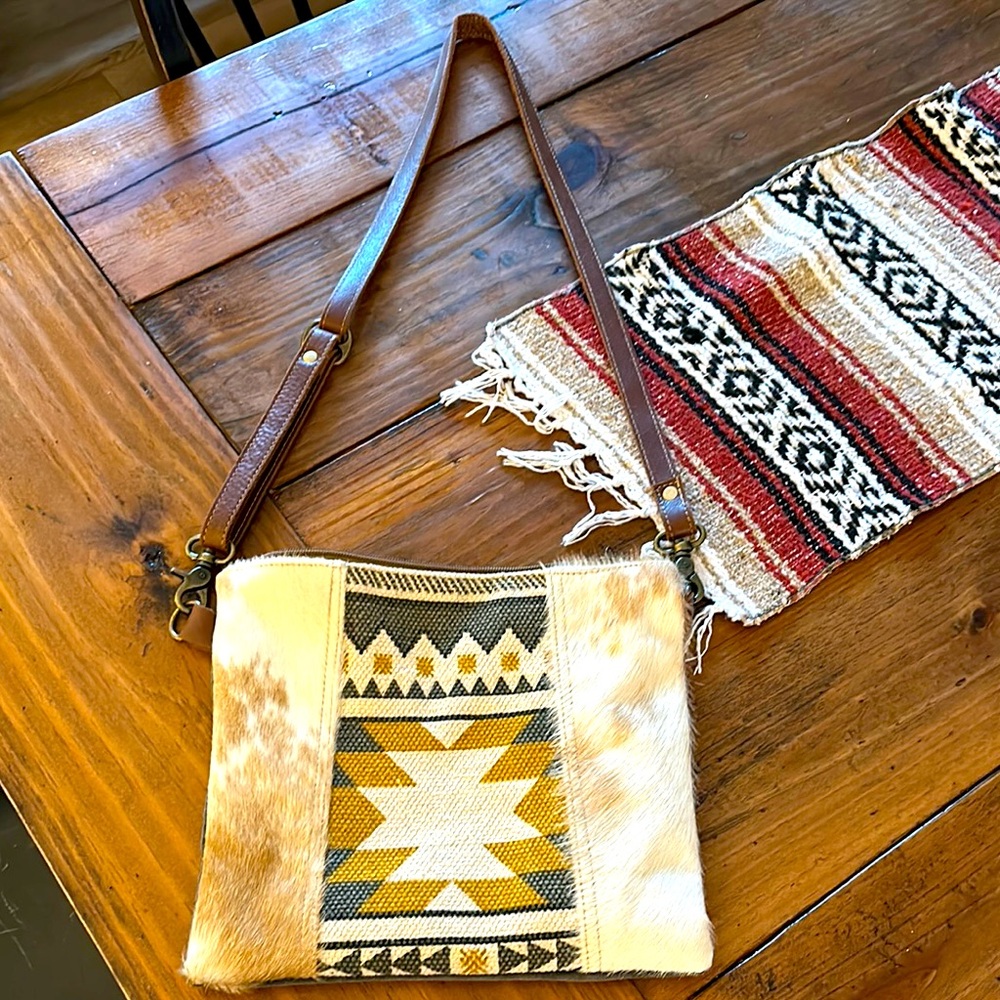 Brown and Cream Aztec Patterned Myra Bag